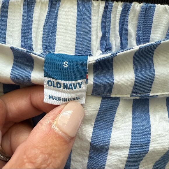Old Navy | Blue and White Stripe Drop Waist Midi Skirt - Picture 5 of 6